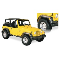 Bushwacker 97-06 Jeep TJ Fender Flares Large Pocket Style Euro Ribicon Conversion Package - Black