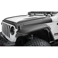 Bushwacker 18-22 Jeep Wrangler 2/4dr / 20-22 Jeep Gladiator Trail Armor Hood Armor (3pc) - Tex. Blk