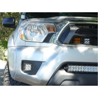 Cali Raised 2012-2015 Toyota Tacoma Fog Light Pod Replacements Brackets Kit - W/ 3X2 18 Amber Pods