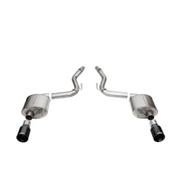 Corsa 24 Ford MustangGT Touring Axle-Back Ex.Sys 3.0in Dual Rear Exit w/4.5in Blk PVD StraightCutTip