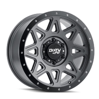 Dirty Life 9305 Theory 20x9/6x139.7 BP/0mm Offset/106mm Hub Matte Gunmetal Wheel - Beadlock