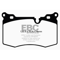 EBC 09-14 Mini Hardtop 1.6 Turbo J.C Works Greenstuff Front Brake Pads