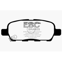 EBC 08-13 Infiniti EX35 3.5 Greenstuff Rear Brake Pads