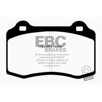 EBC 15+ Cadillac CTS 3.6 Twin Turbo Redstuff Rear Brake Pads