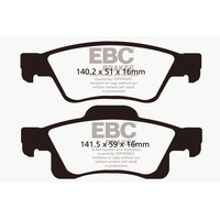 EBC 11+ Dodge Durango 3.6 Yellowstuff Rear Brake Pads