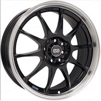 Enkei J10 15x6.5 5x100/114.3 38mm Offset 72.62mm Bore Dia Matte Black w/ Machined Lip Wheel