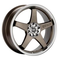 Enkei EV5 17x7 4x100/114.3 38mm Offset 72.6 Bore Diameter Matte Bronze w/ Machined Lip Wheel