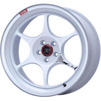 Enkei PF06 18x10in 5x120 BP 25mm Offset 72.5mm Bore White Machined Wheel