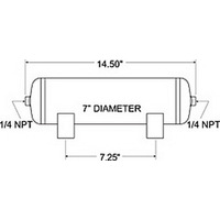 Firestone Air Tank 2 Gallon 7in. x 14.5in. (2) 1/4in. NPT Ports 150 PSI Max - Black (WR17609126)