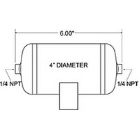 Firestone Air Tank 0.25 Gallon 4in. x 6in. (2) 1/4in. NPT Ports 150 PSI Max - Black (WR17609166)