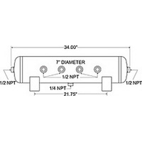 Firestone Air Tank 5 Gallon 7in. x 34in. (6) 1/2in. NPT Ports 150 PSI Max - Black (WR17609248)