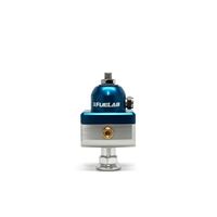 Fuelab 575 High Pressure Adjustable Mini FPR Blocking 25-65 PSI (1) -6AN In (2) -6AN Out - Blue