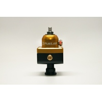 Fuelab 575 High Pressure Adjustable Mini FPR Blocking 25-65 PSI (1) -6AN In (2) -6AN Out - Gold