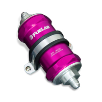 Fuelab 818 In-Line Fuel Filter Standard -6AN In/Out 10 Micron Fabric - Purple