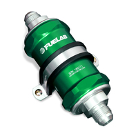 Fuelab 818 In-Line Fuel Filter Standard -6AN In/Out 10 Micron Fabric - Green