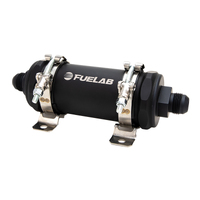 Fuelab PRO Series In-Line Fuel Filter (10gpm) -10AN In/-12AN Out 40 Micron Stainless - Matte Black