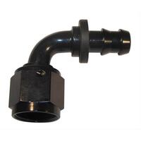 Fragola -10AN Nut x -8AN 90 Degree Push-Lite Hose End For Fuel Cell Conversion - Black