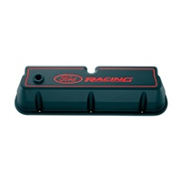 Ford Racing Logo Die-Cast Black Valve Covers (Ford 351 Windsor)