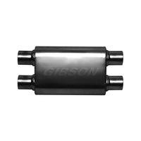 Gibson CFT Superflow Dual/Dual Oval Muffler - 4x9x18in/3in Inlet/2.5in Outlet - Stainless