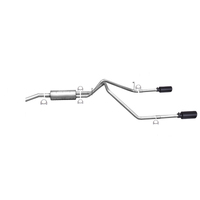 Gibson 11-18 Ram 1500 Big Horn 5.7L 2.25in Cat-Back Dual Split Exhaust - Black Elite