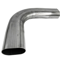 Granatelli 3in Oval Stainless Steel Horizontal 90 Deg Bend 4.5in Bend Radius Tubing