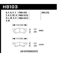 Hawk 1975-1975 Buick Apollo SR HPS 5.0 Front Brake Pads