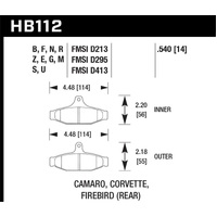 Hawk 1990-1990 Chevy Camaro Iroc-Z (w/Heavy Duty Brakes) HPS 5.0 Rear Brake Pads