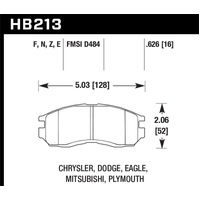 Hawk 1st Gen DSM HPS Street Front Brake Pads