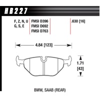 Hawk BMW 3/5/7 Series / M3 / Z3 / Z4  Race Blue 9012 Rear Brake Pads