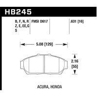 Hawk 94-01 Acura Integra (excl Type R)  Blue 9012 Race Front Brake Pads