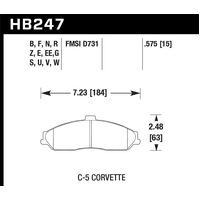 Hawk DTC-80 97-14 Chevy Corvette Front Racing Brake Pads