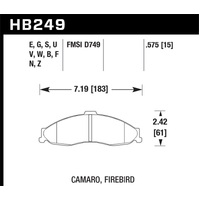 Hawk 1998-2002 Chevrolet Camaro SS 5.7 HPS 5.0 Front Brake Pads