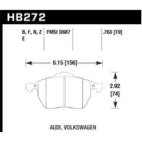 Hawk 00-06 Audi TT/TT Quattro / 96-06 VW (Various) HPS Street Front Brake Pads