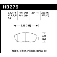 Hawk 97-99 Acura CL / 93-02 Honda Accord Coupe DX/EX/LX/96-10 Civic Coupe EX DTC-60 Race Brake Pads