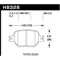 Hawk 01-05 Celica GT/GT-S/05-08 tC HP+ Street Front Brake Pads