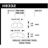 Hawk 1999-2000 Cadillac Escalade HPS 5.0 Front Brake Pads