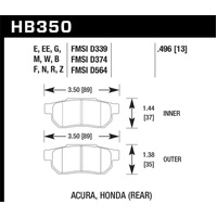 Hawk 1990-1993 Acura Integra GS HPS 5.0 Rear Brake Pads