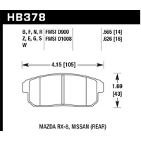 Hawk 03-06 Sentra Spec V. HPS Street Rear Brake Pads