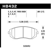 Hawk 03-05 Subaru WRX / 08-11 WRX  Blue 9012 Race Front Brake Pads