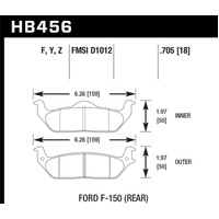 Hawk 04-11 Ford F-150 /  06-08 Lincoln Mark LT Rear HPS Street Brake Pads