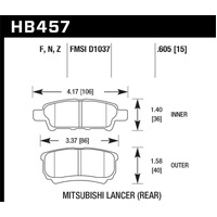 Hawk 07-09 Dodge Caliber R/T / 08-09 Caliber SXT / 08-09 Mitsubishi Lancer DE/ES/GTS HPS Street Rear