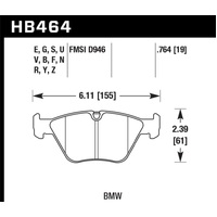 Hawk 01-05 BMW 330Ci 3.0L Base Front ER-1 Brake Pads