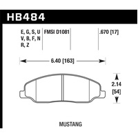 Hawk 2008-2009 Ford Mustang Bullitt 4.6 HPS 5.0 Front Brake Pads