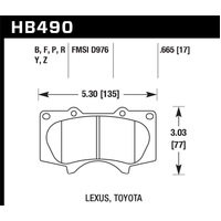 Hawk 2010-2014 Lexus GB460 HPS 5.0 Front Brake Pads