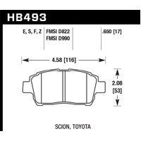 Hawk 04-07 xA/xB D990 Blue 9012 Race Front Brake Pads