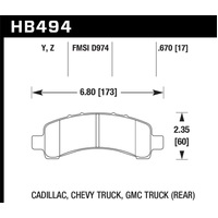 Hawk 03-10 Chevy Express / GMC Savana (Various Models) Performance Ceramic Street Rear Brake Pads