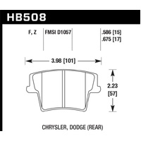 Hawk 05-14 Chrysler 300 HPS 5.0 Rear Brake Pads