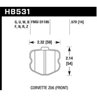 Hawk 06-13 Chevrolet Corvette Z06 DTC-60 Race Front Brake Pads