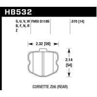 Hawk 06-13 Chevrolet Corvette Z06 DTC-30 Race Rear Brake Pads