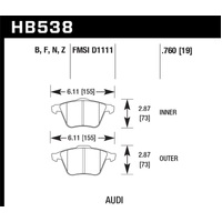 Hawk 2009-2009 Audi A4 Cabriolet HPS 5.0 Front Brake Pads